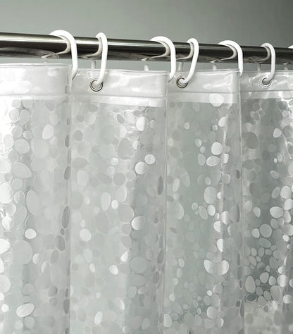 AooHome Eva Pebble Decor Shower Curtain Liner, Extra Long Bathroom Shower Curtain with 5 Bottom Magnets, Semi-Transparent, Water Repellent, 72 x 96 Inch