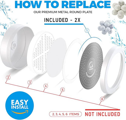 AquaHomeGroup Shower Head Spray Plates, 2-Pack, Restores Water Flow | replacement spray plates, 2-pack, restores shower water pressure, fits AquaHomeGroup filtered shower heads, easy swap