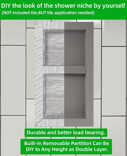 Tile Ready Shower Niche Insert 12"x28",Embedded Size 13"x29",Depth 4" | Waterproof and Ready-to-Tile Niche for Shower Wall,Recessed Showers Shelf Niches Box for Bathroom Renovation/Soap Storage