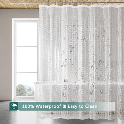 Shower Curtain Liner, 100% Waterproof Peva Shower Curtains with 3 Duty Heavy Bottom Magnets and 12 Rust Proof Grommets, 72x72 Weighted Shower Liner for Shower Stall, Bathtubs