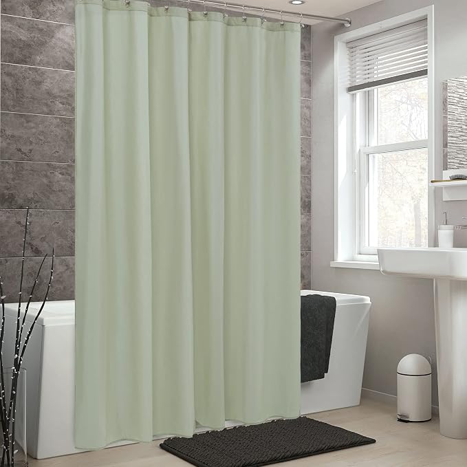 ALYVIA SPRING Stall Waterproof Fabric Shower Curtain or Liner Sage, 36x72 | 2 Magnets, Soft Cloth & Hotel Quality, Machine Washable, Light-Weight, Stall Size