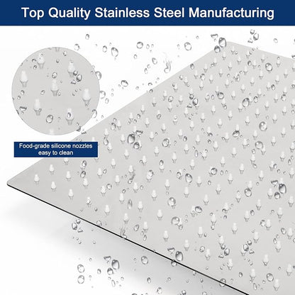 NearMoon Rain Shower Head With Shower Arm, Ceiling Mount Square Shower, Stainless Steel Ceiling Rainfall Showerhead- Waterfall Full Body Coverage (16 Inch, Chrome Finish)