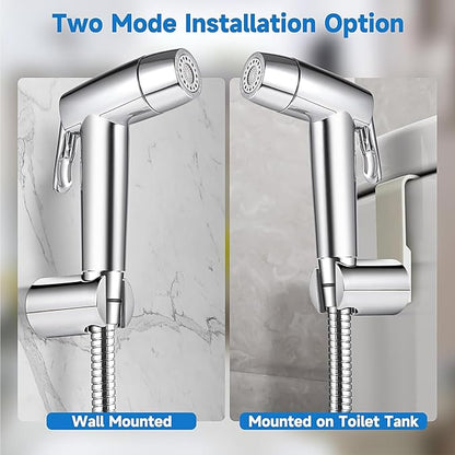 Handheld Bidet Sprayer Toilet Bathroom with Wall Bracket Hose Set, Closestool, Squatting Pan, Water Flower, Floor Cleaning Cloth Diaper for Bathroom Hygiene 3 Set (Note: linker not Included)