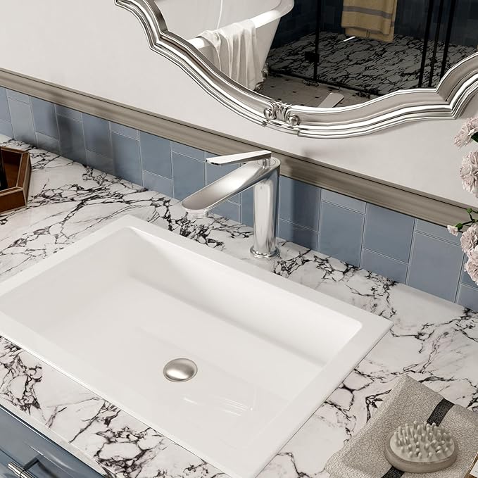 Bathroom Faucet Chrome, One Hole Single Handle Vessel Sink Faucet, Brass Bathroom Faucet for Vanity Sink Restroom Guestroom RVs