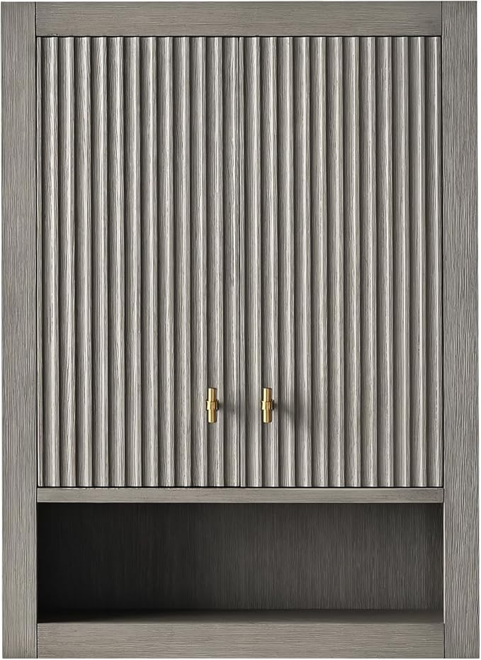 Vanity Art Vanity with Storage Cabinet & Shelves, Free-Standing Vanity with Soft-Closing Doors, Driftwood Gray, Golden Brushed Handware VA91-TC-DG-GB