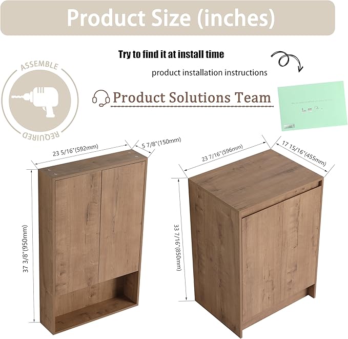 72" Bathroom Vanity Set, 72 Inch Modern Freestanding Vanity with 3 Drawers and 2 Wall-Mounted Side Cabinet, Soft Closing Doors, Single Resin Sink Floor Stand Cabinet Set Imitative Oak
