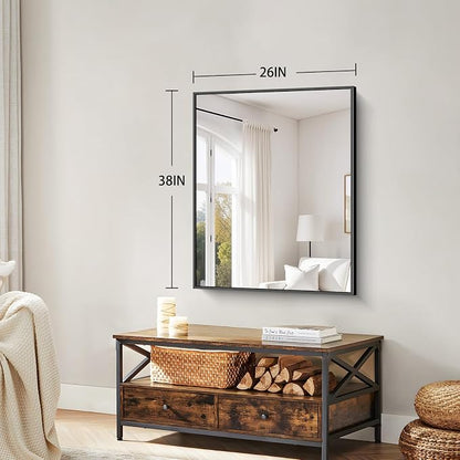 Koonmi Black Bathroom Mirror for Over Sink,Metal Framed 38"x26" Wall Mirror
