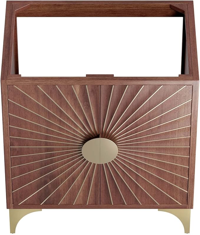 Modway Daylight Bathroom Vanity Cabinet-Sink Basin Not Included, 30 Inch, Walnut
