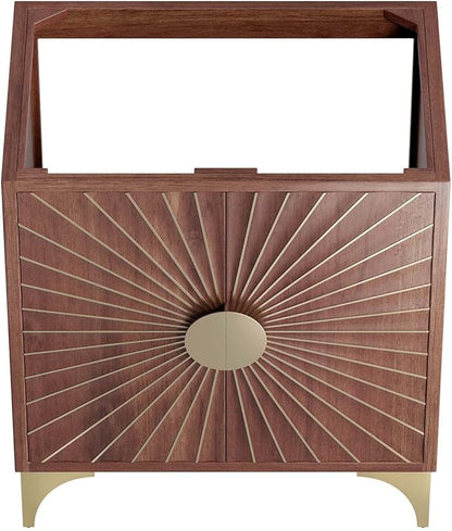 Modway Daylight Bathroom Vanity Cabinet-Sink Basin Not Included, 30 Inch, Walnut