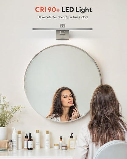 VONLUCE 24" Modern LED Bathroom Vanity Light, Brushed Chrome | 3CCT, Flicker-free, 360° Rotatable Head & Swing Arm, IP44 waterproof Bathroom Light Fixture Over Mirror for Bathroom, Picture