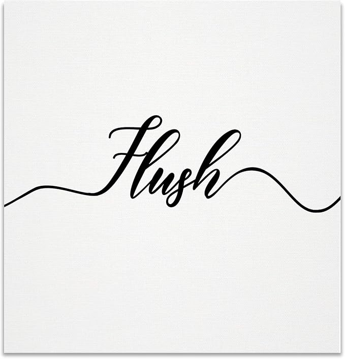 Renditions Gallery Simple Flush Sign Bathroom Décor Gallery Wrapped Canvas Wall Art, 16x16,