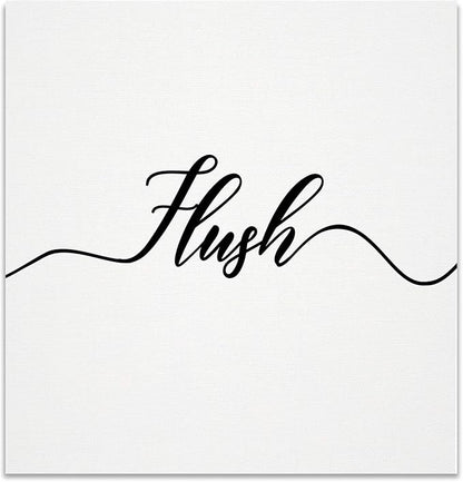 Renditions Gallery Simple Flush Sign Bathroom Décor Gallery Wrapped Canvas Wall Art, 16x16,