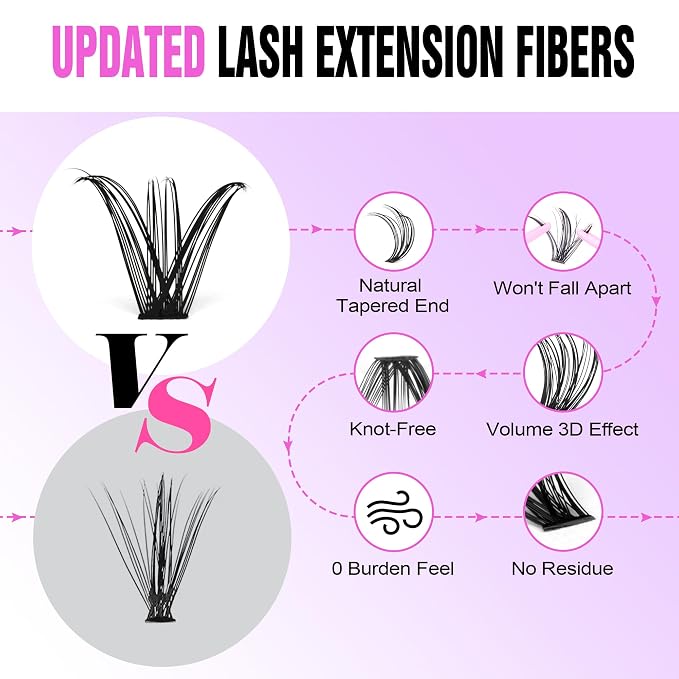 Lash Clusters 280pcs Individual Lashes 30D 40D Cluster Eyelash Extensions 9-16mm Eyelash Clusters Lash Extensions for Self Application (30D&40D, 0.07D, 9-16mm)