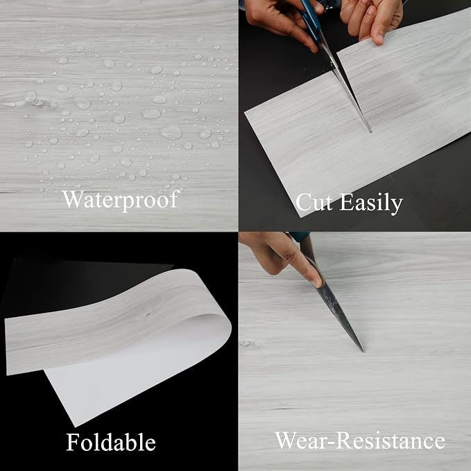 20-Pack 30 Sq.Ft Peel and Stick Floor Tile, Vinyl Plank Flooring | Natural Wood Look, Self Adhesive Durable and Waterproof for Transfer Bedroom, Kitchen, RV, Bathroom and Living Room, 36in×6in