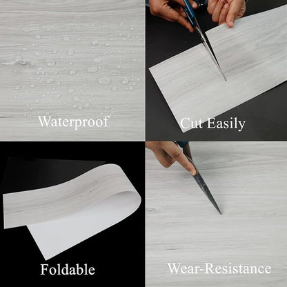Peel and Stick Floor Tile, 70 Pcs, 105.0 Sq.Ft, Vinyl Plank Flooring | Natural Wood Look, Self Adhesive Durable and Waterproof for Transfer Bedroom, Kitchen, RV, Bathroom and Living Room, 36in×6in