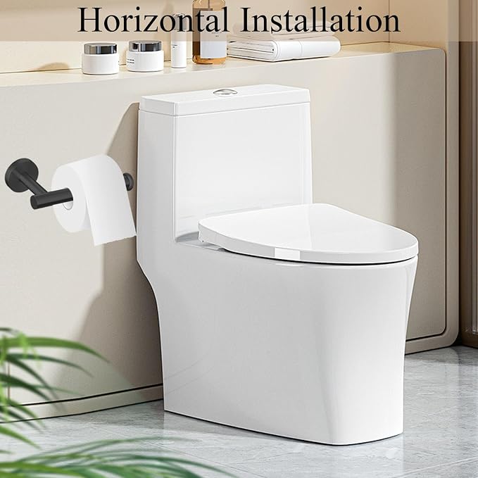 Black Bathroom Hardware Set, Towel Ring & Toilet Paper Holder, Stainless Steel SUS304, Hand Towel Hanger & Toilet Roll Holder, Sturdy Bathroom Accessories for Home or Kitchen