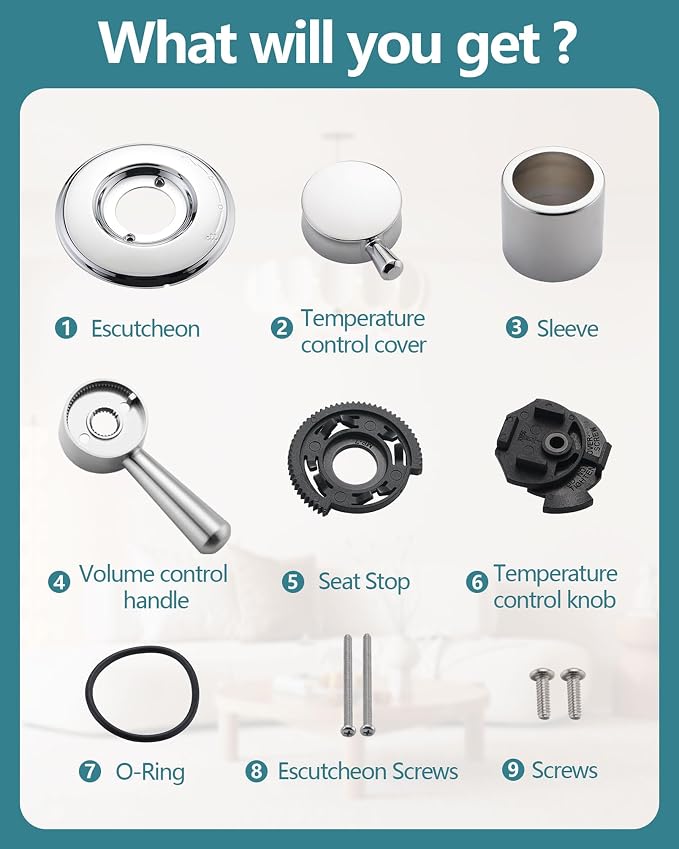 Shower Trim Kit Compatible with Delta 17& 1700 Series, Shower Cover Plate with Handle, Chrome(Valve& Catridge Not Inclued)