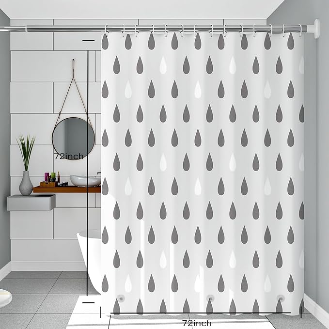 Shower Curtain Liner, 100% Waterproof Peva Shower Curtains with 3 Duty Heavy Bottom Magnets and 12 Rust Proof Grommets, 72x72 Weighted Shower Liner for Shower Stall, Bathtubs