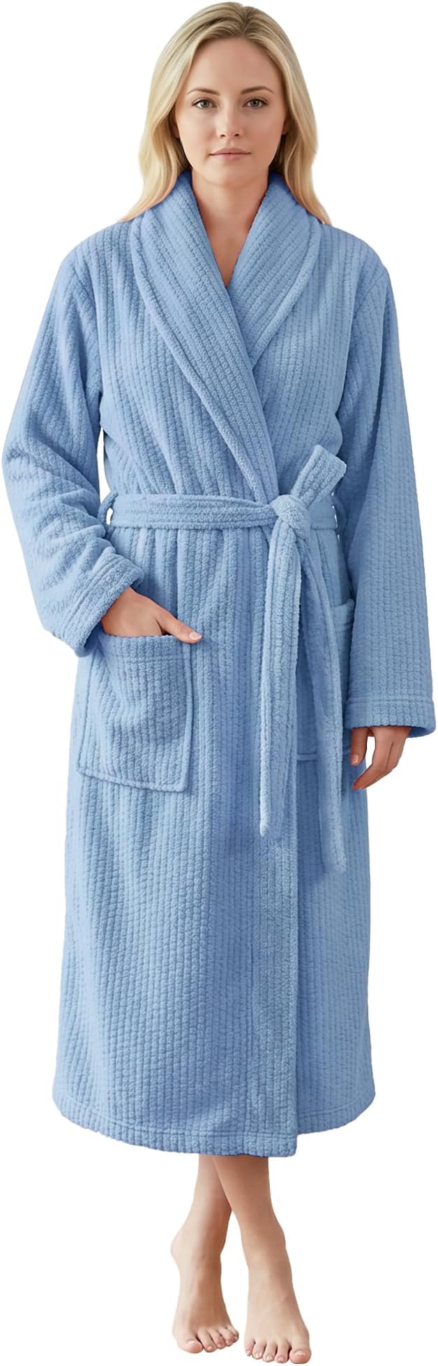 PJGGZ Women's Shawl Collar Bathrobe, Soft Long Towel Robes for Women - Super Absorbent Quick Dry yet Warm