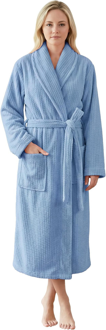 PJGGZ Women's Shawl Collar Bathrobe, Soft Long Towel Robes for Women - Super Absorbent Quick Dry yet Warm