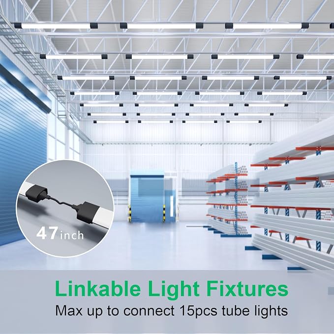 4FT Plug in Ceiling Light 2PCS, 5000K Linkable 36W Workbench Light, LED Tube Lights with Plug, 4500 LM Ceiling Closet Lighting for Laundry Garage Basement Kitchen | LED Tube Lights with Plug, 4500 LM Ceiling Closet Lighting for Laundry Garage Basement ...