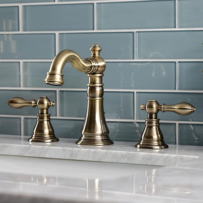 Kingston Brass Fauceture FSC19733ACL American Classic Widespread Bathroom Faucet, Antique Brass