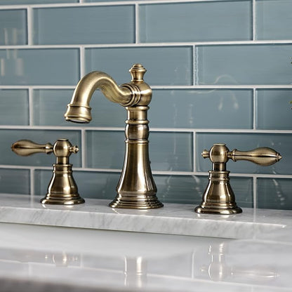 Kingston Brass Fauceture FSC19733ACL American Classic Widespread Bathroom Faucet, Antique Brass
