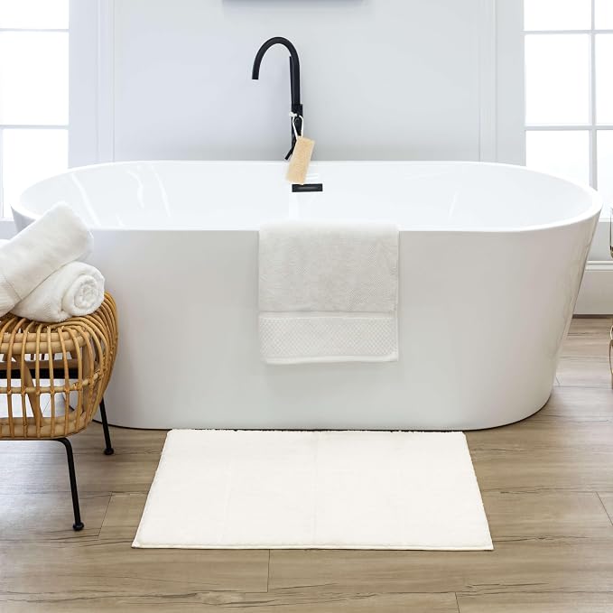 Mohawk Home Sanctuary Casual Solid White 2' X 3' 4" Bath Mat Perfect for Bathroom