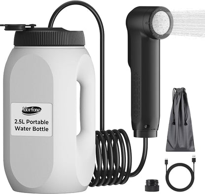 Portable Bidet for Travel Electric Handheld Sprayer 2.5L Large Tank | Dual Spray Modes One-Twist Adjust, 1600mAh Battery, LED Display USB-C Rechargeable, IPX6 Waterproof, for Women Men