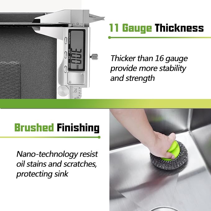 33x19 Inch Drop-in Kitchen Sink, Stainless Steel, Single Bowl | Modern Topmount Kitchen Sink Combo, Include SS Grid,Silicon Mat,Drain Strainer Set, Compatibility With Various Kitchen Style