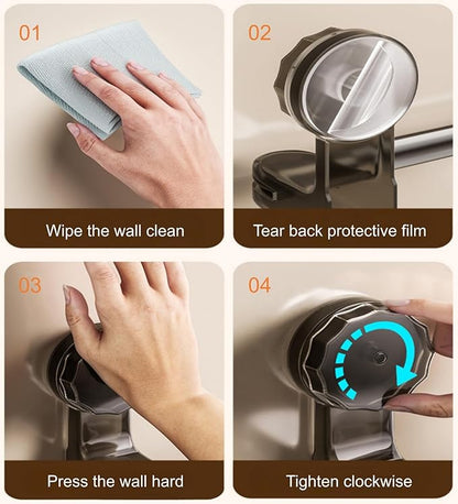 1 Pcs No-Drill Extendable Suction Towel Rod 11.8-23.6 Inch, Stainless Steel Removable Wall Mount Holder for Bathroom Kitchen Shower Towels Clothes