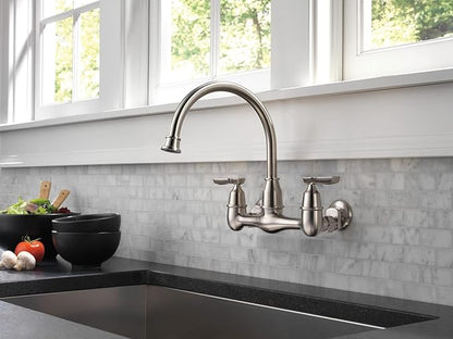 Delta Corin Wall Mount Kitchen Faucet, Brushed Nickel Stainless Steel, Single Handle, Model 22722LF-SS