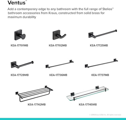 Kraus Ventus Bathroom Shelf, Matte Black Finish, KEA-17745MB