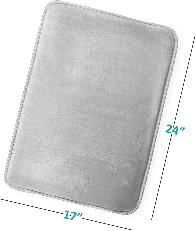 Clara Clark Bathroom Rugs, Velvet Memory Foam Bath Mat, Non-Slip, Machine Washable Bath Rugs - Dries Quickly, Ultra Soft Plush Bath Mats for Bathroom, 17 x 24, Silver