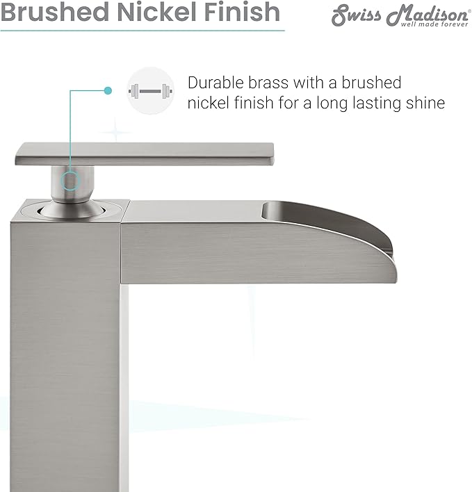 Concorde Single Hole, Single-Handle, Waterfall Bathroom Faucet in Brushed Nickel