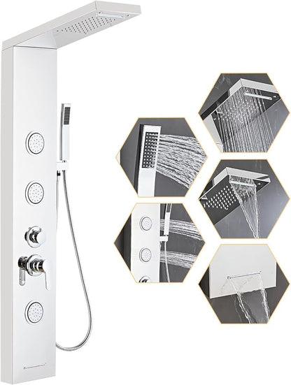 Shower Panel Tower System,Rain Shower Head Rainfall silver