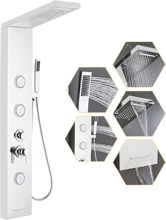 Shower Panel Tower System,Rain Shower Head Rainfall silver