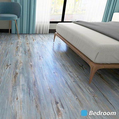 Art3d Wood Textured Peel and Stick Vinyl Floor Tiles, 40-Pack, Dust Grey