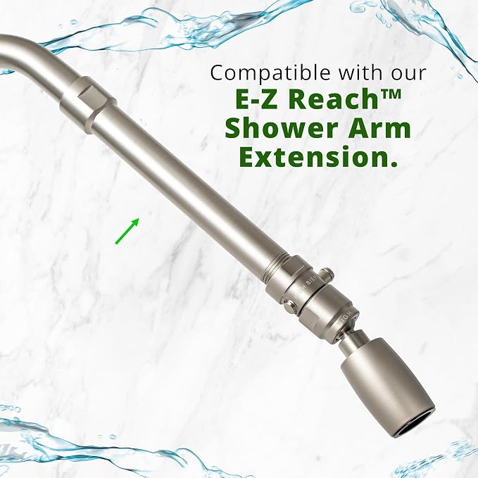 High Sierra® - CLASSIC™ Solid Lead-Free Metal 1.5 GPM Award Winning. Ultra Low Flow Shower Head with Trickle Valve. Patented Nozzle Never Clogs - Brushed Nickel Finish
