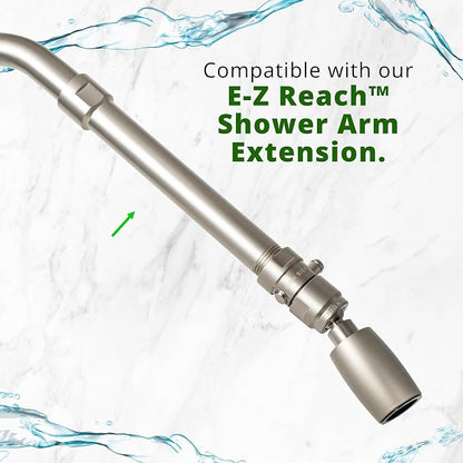 High Sierra® - CLASSIC™ Solid Lead-Free Metal 1.5 GPM Award Winning. Ultra Low Flow Shower Head with Trickle Valve. Patented Nozzle Never Clogs - Brushed Nickel Finish