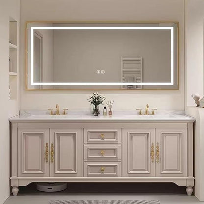 American Minimalist Bathroom Vanity with Sink Mirror 36-92IN, Premium Solid Wood Vanity with LED Lighting& Defogging