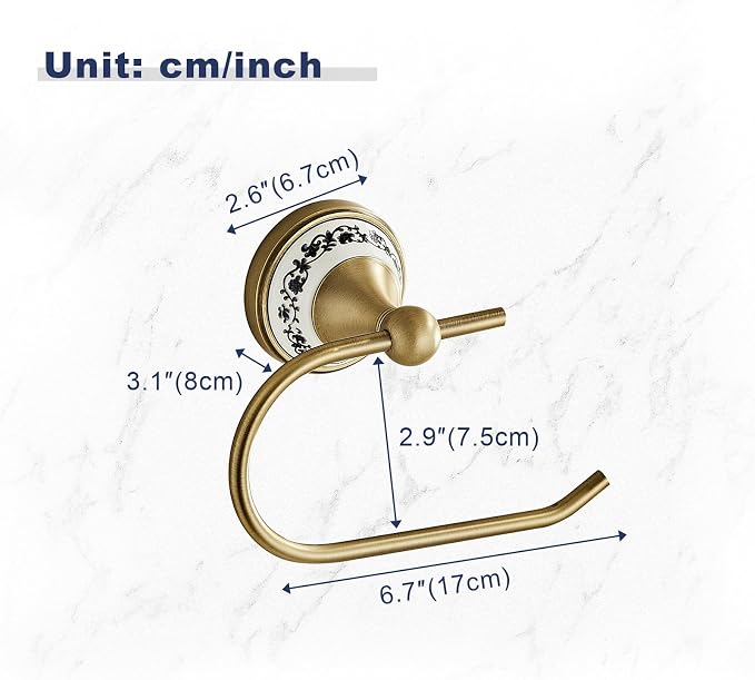 Toilet Paper Holder, Bathroom & Kitchen Toilet Tissue Roll Holder | Zinc Alloy Antique Brass Open-Arm Screw-In Wall-Mounted Towel Holder, Bathroom Hardware Accessory YIGUANXIN