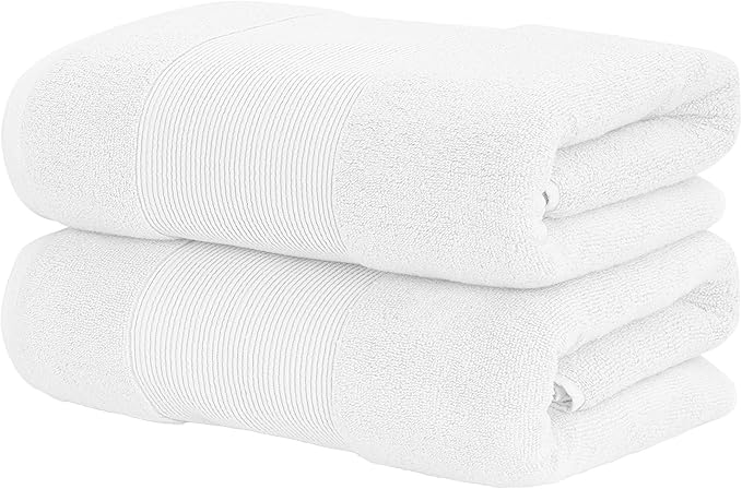 Modern Threads - Air Cloud 2-Pack 100% Zero-Twist Cotton Bath Sheet Set - Super Absorbent & Quick Dry - 500 GSM - Soft & Plush, White