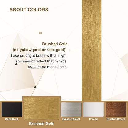 Gold Bathroom Mirrors for Over Sink, 28x36 Inch Brushed Brass Wall Mirror, Rectangular Metal Framed Vanity Mirror -Modern Clean Design with Superior Stainless Steel Frame