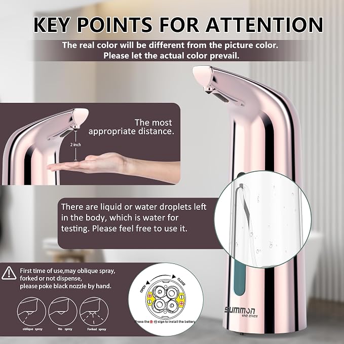 Automatic Liquid Soap Dispenser, 4-Level,13.5oz Touchless | Plastic,400ml Electric Battery Operated Hand & Dish Countertop Soap Dispensers with Sensor for Bathroom,Kitchen Sink