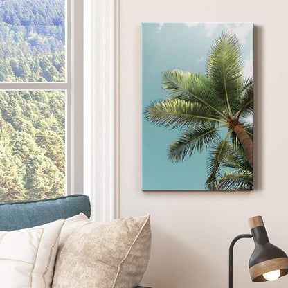 Renditions Gallery Nature Canvas Wall Art Paintings for Wall Decoration Palm Tree Sunlight Sky View Wall Hanging Tropical Artwork Prints for Bedroom Living Room Office Kitchen - 24"x36" LT02