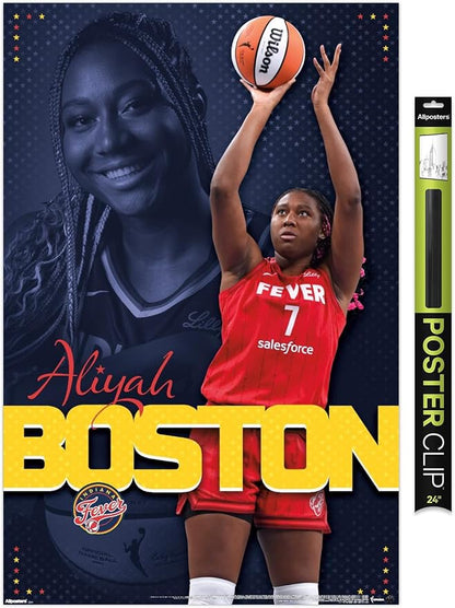 Trends International WNBA Indiana Fever - Aliyah Boston 25 Wall Poster, 34L x 22.4W, Premium Poster & Clip Bundle