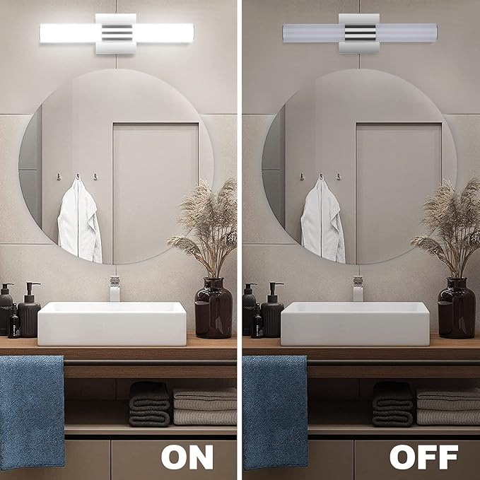 TRLIFE LED Vanity Light, Dimmable 8W 6000K Cool White Bathroom Vanity Light Fixture Over Mirror (15.7in)