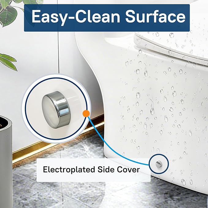 W2161RD One-Piece Toilet | Dual Flush 1.0/1.28 GPF and MAP 1000g, Elongated Toilet 12" Rough-In, White Bathroom Toilet with & Water-Saving, With Soft-Close Seat