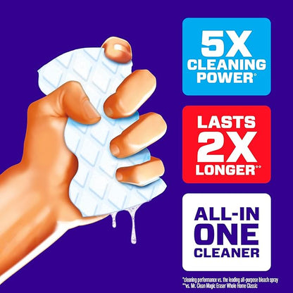 Mr. Clean Magic Eraser Sponge, All Purpose Cleaner, Cleaning Scrubber, Wall, Sneaker, Kitchen, Bathroom, Shower Cleaner, Cleaning Supplies, Melamine Sponge, Cleaning Pads, Extra Durable, 9ct